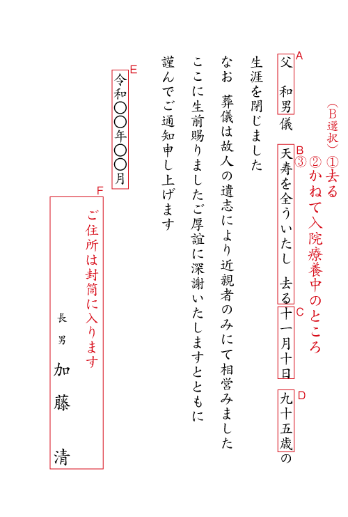 ac03死亡通知（没月日・年齢）　挨拶状見本