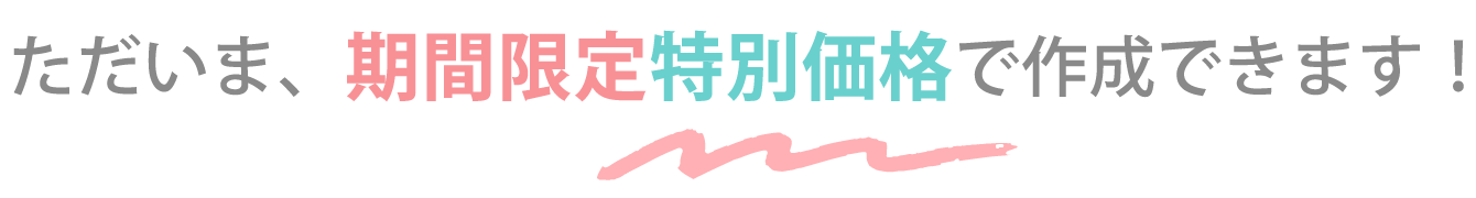 期間限定価格にて作成可能