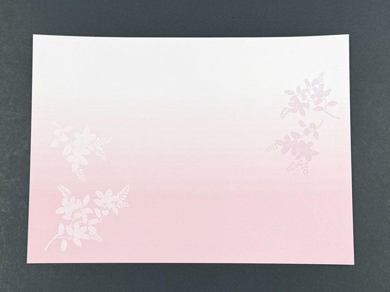 挨拶状　封筒付2つ折カード絵柄　ピンク　表面