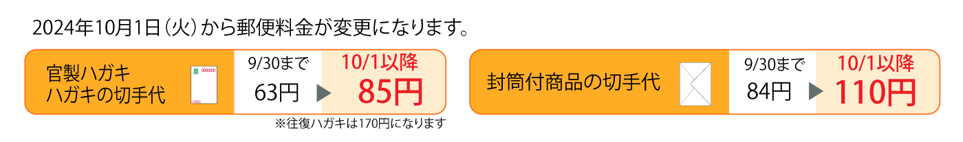 郵便料金の変更